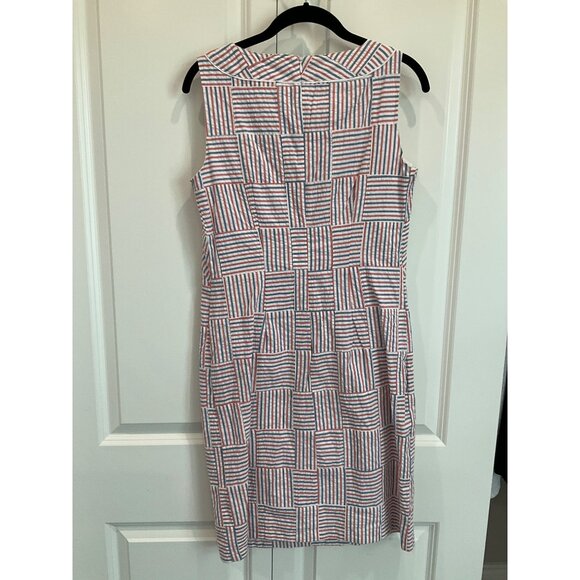 Talbots Seersucker Patchwork Dress NEW Size 2 Red White Blue - Picture 5 of 5